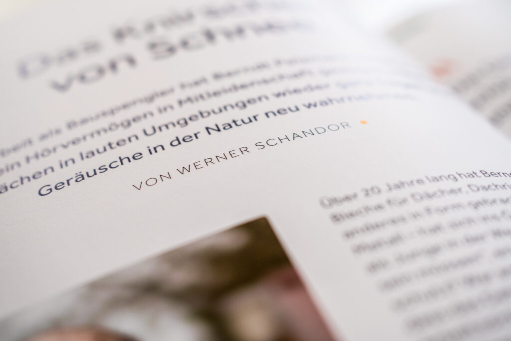 Seite aus einer Broschüre mit Autorenangaben "von Werner Schandor"